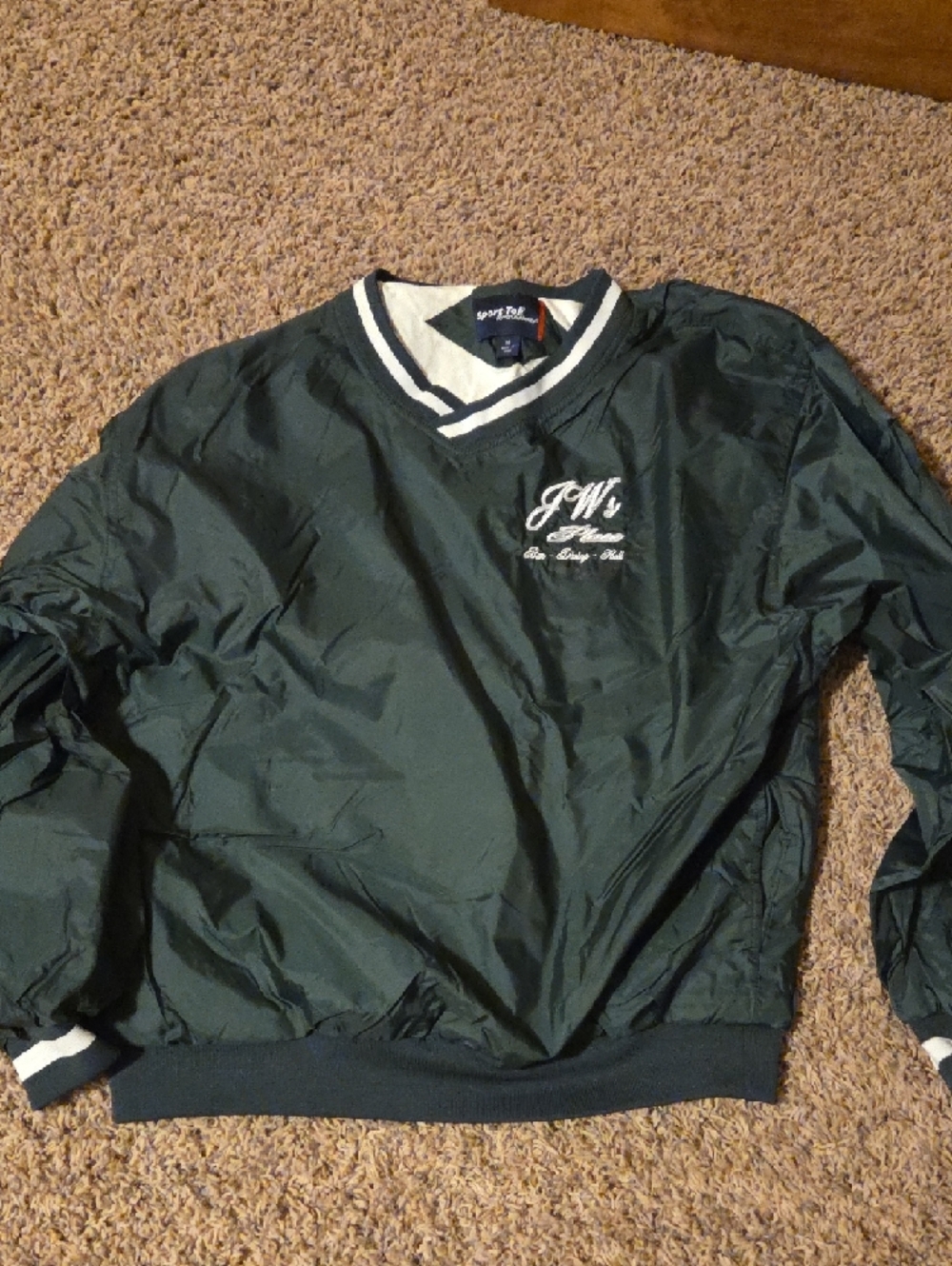 Sport-Tek Navy Jacket with White Trim and Red Stitching